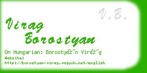 virag borostyan business card